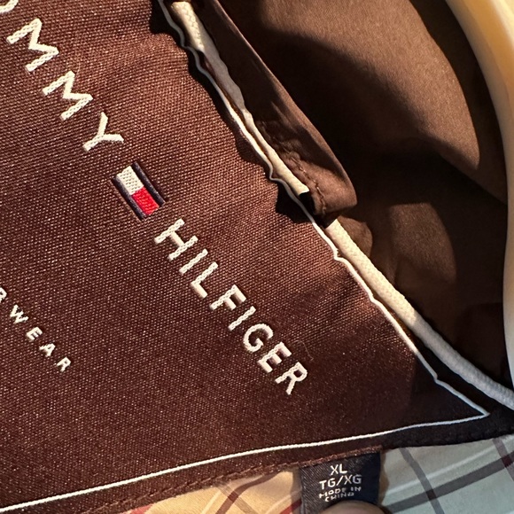 Tommy Hilfiger Long Brown Puffer Coat - Picture 8 of 9